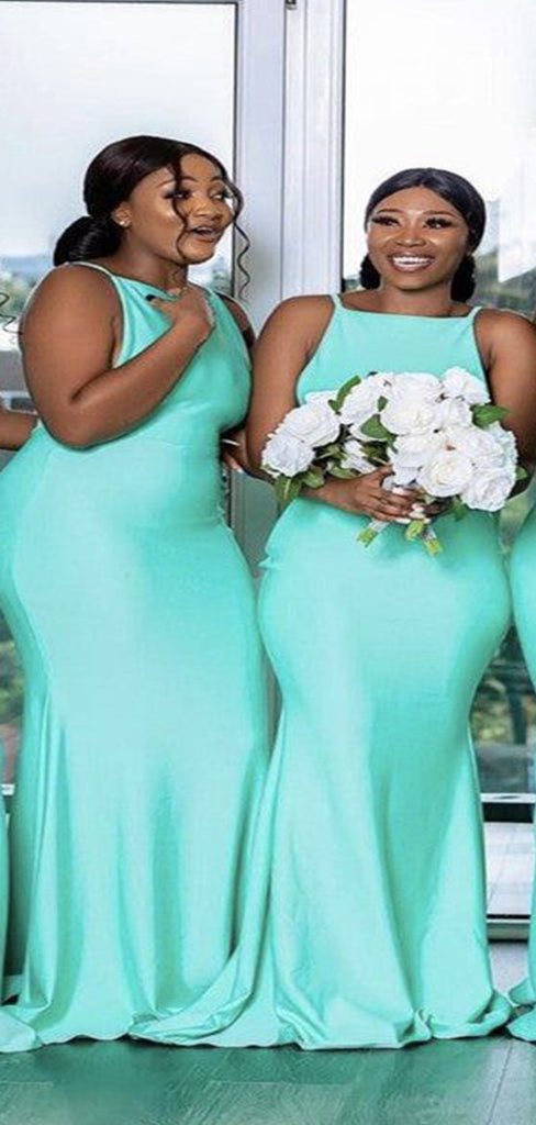 Gorgeous Mermaid Halter Sleeveless Cheap Popular Long Wedding Party Bridesmaid Dresses Online, CP271