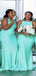 Gorgeous Mermaid Halter Sleeveless Cheap Popular Long Wedding Party Bridesmaid Dresses Online, CP271