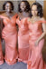 Elegant Mermaid Sweetheart Off Shoulder Sleeveless Cheap Popular Long Wedding Party Bridesmaid Dresses Online, CP282