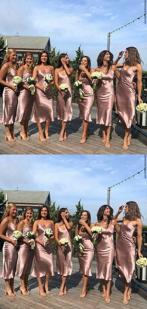 Simple Mermaid Spaghetti Straps V Neck Sleeveless Cheap Popular Long Wedding Party Bridesmaid Dresses Online, CP290