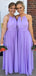 Elegant Purple Halter Sleeveless Cheap Popular Long Wedding Party Bridesmaid Dresses Online, CP299