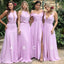 Mismatched Pink Mermaid Sleeveless Cheap Popular Long Wedding Party Bridesmaid Dresses Online, CP301