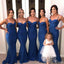 Sexy Mermaid Spaghetti Straps Sweetheart Sleeveless Cheap Popular Long Wedding Party Bridesmaid Dresses Online, CP305