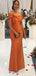 Elegant Burnt Orange Mermaid Sleeveless Cheap Popular Long Wedding Party Bridesmaid Dresses Online, CP314