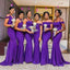 Mismatched Purple Mermaid Sleeveless Cheap Popular Long Wedding Party Bridesmaid Dresses Online, CP317