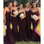 Sexy Dark Red Mermaid Spaghetti Straps Sweetheart Sleeveless Cheap Popular Long Wedding Party Bridesmaid Dresses Online, CP318