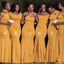 Mismatched Simple Yellow Mermaid Cheap Long Bridesmaid Dresses Online,CP36