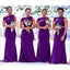 Elegant Purple Mermaid One Shoulder Sleeveless Cheap Popular Long Wedding Party Bridesmaid Dresses Online, CP338