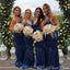 Sexy Mermaid Spaghetti Straps V Neck Sleeveless Cheap Popular Long Wedding Party Bridesmaid Dresses Online, CP340