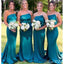 Elegant Mermaid Strapless Sleeveless Cheap Popular Long Wedding Party Bridesmaid Dresses Online, CP341