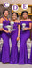 Mismatched Purple Mermaid Sleeveless Cheap Popular Long Wedding Party Bridesmaid Dresses Online, CP345