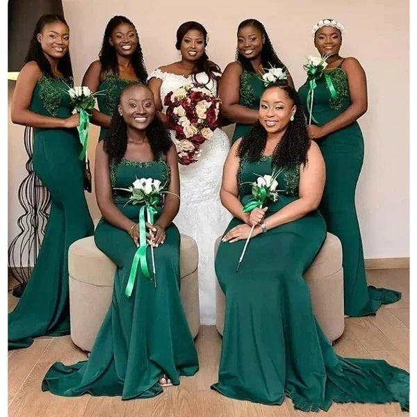 Popular Green Mermaid Spaghetti Straps Cheap Long Bridesmaid Dresses O – CheerProm Popular Green Mermaid Spaghetti Straps Cheap Long Bridesmaid Dresses O – CheerProm