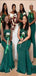 Popular Green Mermaid Spaghetti Straps Cheap Long Bridesmaid Dresses Online,CP39