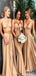 Mismatched Champagne Gold Sexy Cheap Long Bridesmaid Dresses,CP03