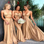 Mismatched Champagne Gold Sexy Cheap Long Bridesmaid Dresses,CP03