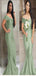 Sage Mermaid Off Shoulder Floor Length Cheap Long Bridesmaid Dresses Online,CP40