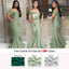 Sage Mermaid Off Shoulder Floor Length Cheap Long Bridesmaid Dresses Online,CP40