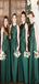 Simple Elegant Green Formal Satin  Cheap Wedding Party Bridesmaid Dresses Online,CP42