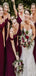 Elegant Dark Red Chiffon Floor Length Popular Cheap Long Wedding Party Bridesmaid Dresses Online,CP49