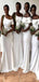 Unique White Mermaid Popular Cheap Long Wedding Party Bridesmaid Dresses Online,CP58