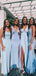 Mismatched Elegant Blue Popular Cheap Long Wedding Party Bridesmaid Dresses Online,CP68