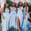 Mismatched Elegant Blue Popular Cheap Long Wedding Party Bridesmaid Dresses Online,CP68