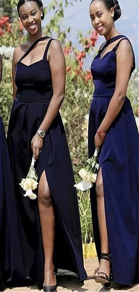 Unique Side Slit Popular Cheap Long Wedding Party Bridesmaid Dresses Online,CP74