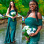 Unique Emerald Green Mermaid Popular Cheap Long Wedding Party Bridesmaid Dresses Online, CP84