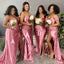 Mismatched Sexy Mermaid Sweetheart Side Slit Popular Cheap Long Wedding Party Bridesmaid Dresses Online, CP89