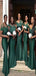 Elegant Emerald Green Mermaid Off Shoulder Popular Cheap Long Wedding Party Bridesmaid Dresses Online, CP92