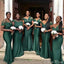 Elegant Emerald Green Mermaid Off Shoulder Popular Cheap Long Wedding Party Bridesmaid Dresses Online, CP92