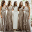 Elegant Mermaid V Neck Ruffle Popular Cheap Long Wedding Party Bridesmaid Dresses Online, CP96