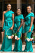 Unique Teal Mermaid One Shoulder Popular Cheap Long Wedding Party Bridesmaid Dresses Online, CP99