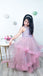 Lovely Round The Neck Applique Tulle Long Cheap Flower Girl Dresses, CPF13