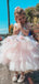 Lovely Ball Gown One Shoulder Applique Tulle Long Cheap Flower Girl Dresses, CPF18