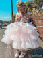 Lovely Ball Gown One Shoulder Applique Tulle Long Cheap Flower Girl Dresses, CPF18