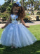 Cute Ball Gown Round Neck Sleeveless Sequin Tulle Long Cheap Flower Girl Dresses, CPF21