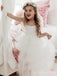 Elegant White A-Line Tulle Round Neck Sleeveless Applique Ruffle Long Cheap Flower Girl Dresses, CPF28