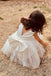 Cute A-Line Tulle Round Neck Sleeveless Beads Long Cheap Flower Girl Dresses, CPF29