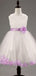 Cute Round Neck Sleeveless Tulle Long Cheap Flower Girl Dresses, CPF36