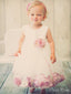 Lovely Round Neck Sleeveless Applique Long Cheap Flower Girl Dresses, CPF37