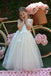 Lovely Straps Round Neck Sleeveless With Trailing Lace Long Cheap Flower Girl Dresses, CPF41