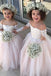 Simple Square Full Sleeve Applique Cheap Flower Girl Dresses, Princess Dresses CPF50