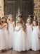 Cute Sweetheart Straps Sleeveless Applique Long Cheap Flower Girl Dresses, Princess Dresses CPF54