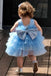 Lovely Blue Ball Gown Round The Neck Straps Sleeveless Cheap Flower Girl Dresses, Princess Dresses CPF58