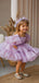 Elegant Purple Square Half Sleeve Short Cheap Flower Girl Dresses, Princess Dresses CPF59