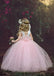 Cheap Tulle Sleeveless Light Pink Princess Ball Gown Flower Girl Dresses, CPF05