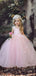 Cheap Tulle Sleeveless Light Pink Princess Ball Gown Flower Girl Dresses, CPF05