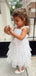 Cute White Straps Square Sleeveless Ruffle Cheap Flower Girl Dresses, Princess Dresses CPF60