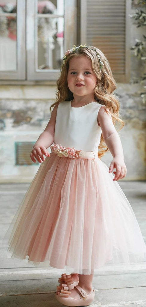 Lovely Round The Neck Straps Cheap Flower Girl Dresses, Princess Dresses CPF62